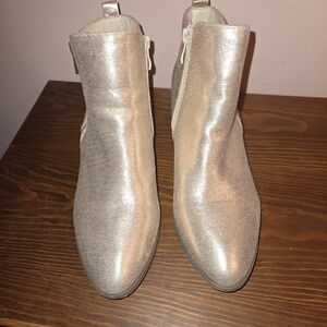 Shimmering Gold Ankle Boots